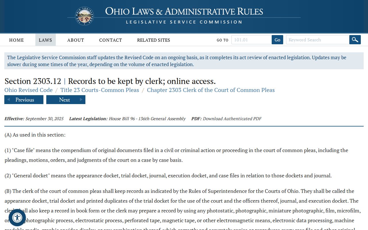 Holmes County court records source for Ohio online docket requirements