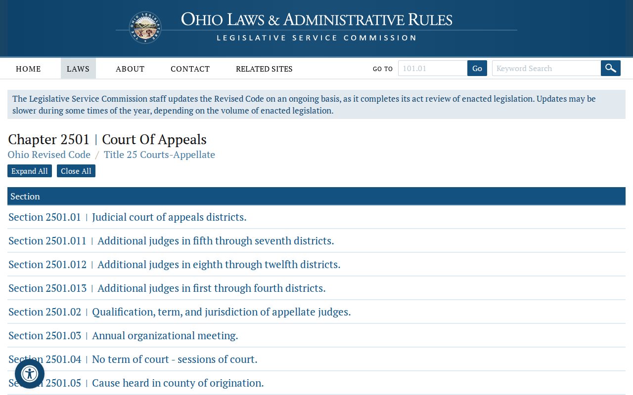 Holmes County criminal docket source showing Ohio Fifth District appellate assignment