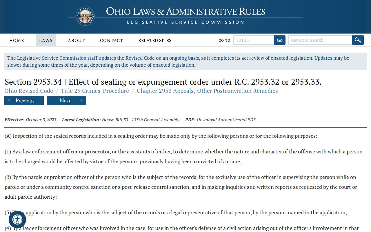 Holmes County criminal docket source for access to sealed Ohio records
