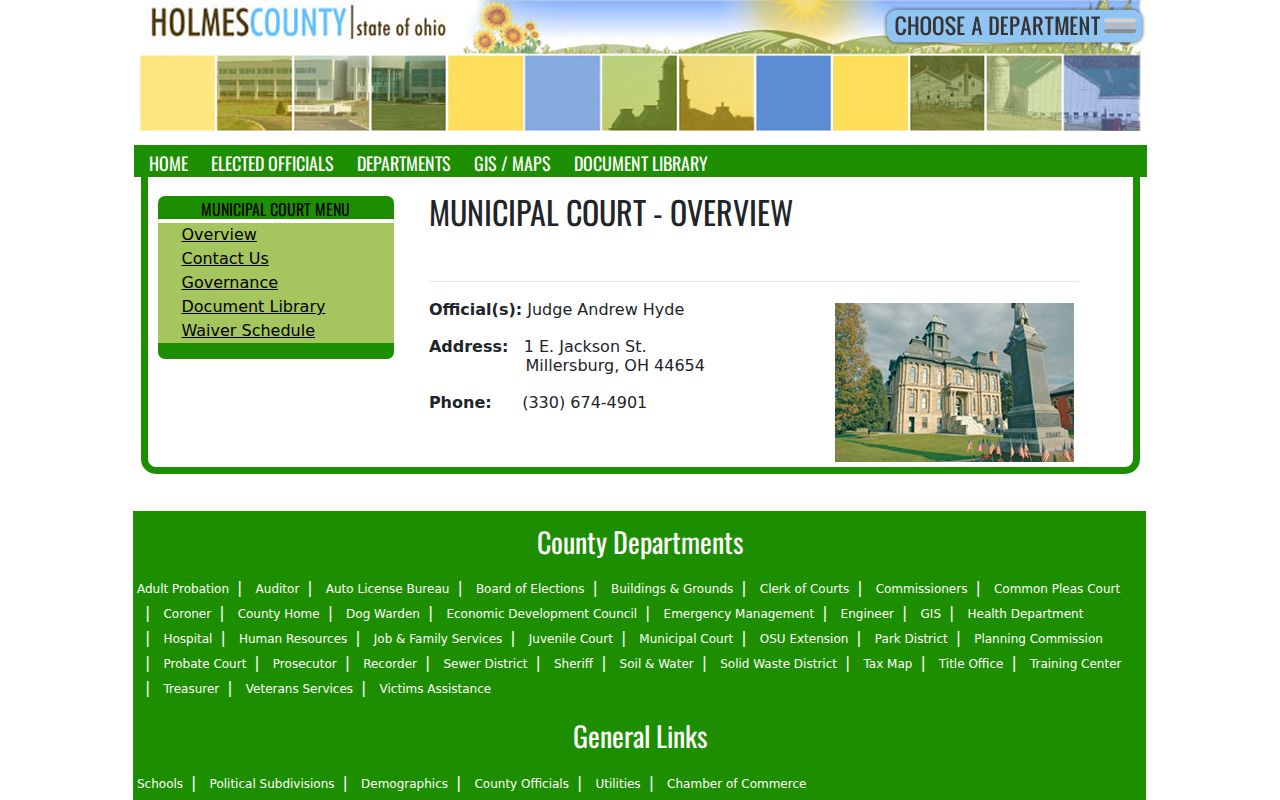 Holmes County court docket Municipal Court overview