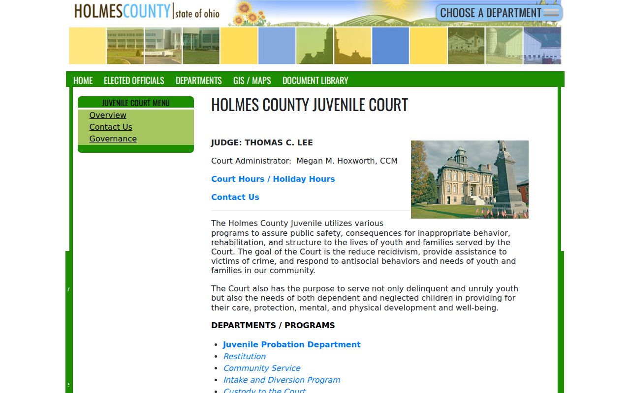 Holmes County court docket Juvenile Court programs