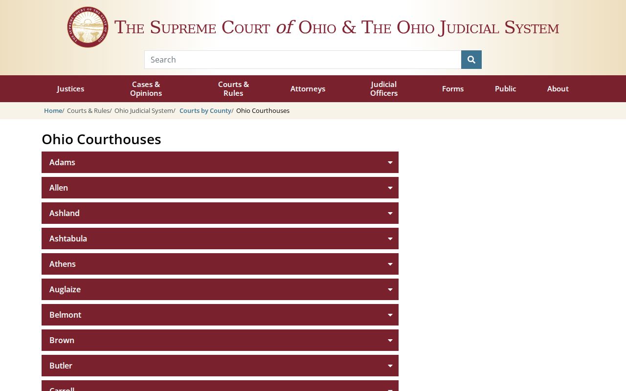 Holmes County court docket courthouse history